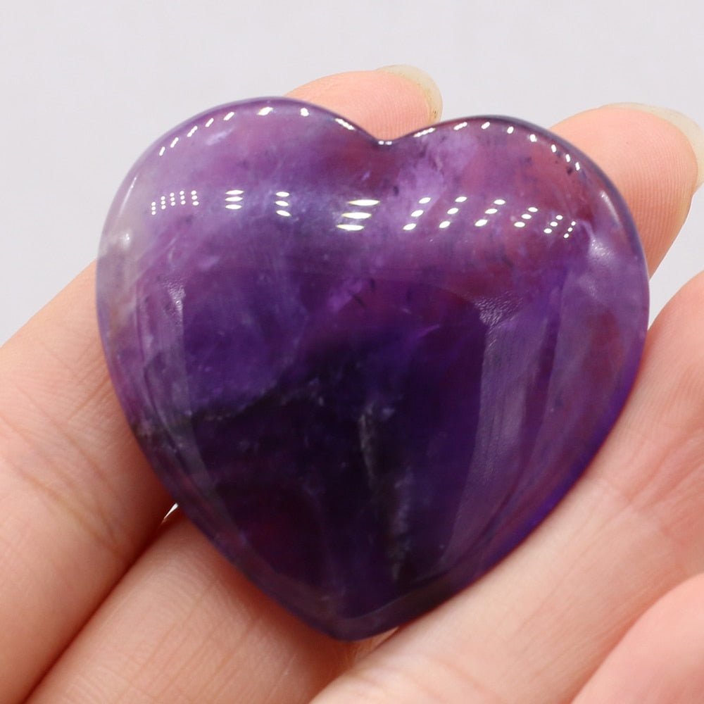 Rose Quartz, Amethyst, or Tiger's Eye Polished Crystal Hearts - Mystical Rose Gems