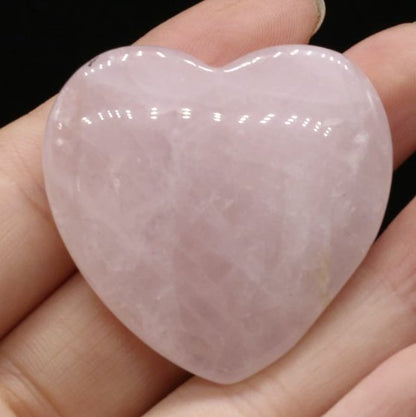 Rose Quartz, Amethyst, or Tiger's Eye Polished Crystal Hearts - Mystical Rose Gems