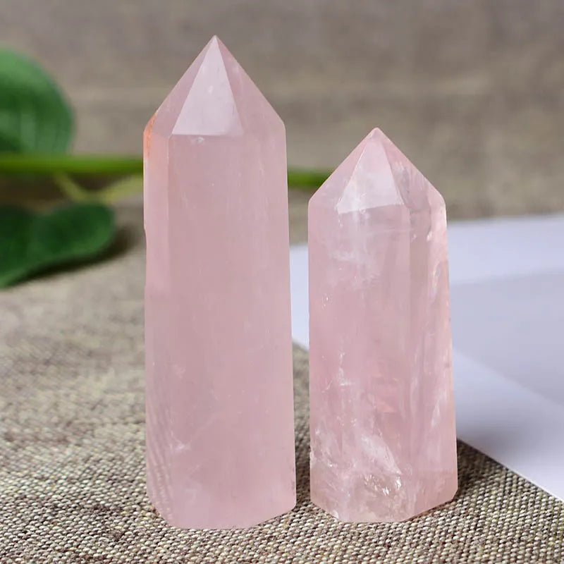 Rose Quartz Crystal Tower - Mystical Rose Gems