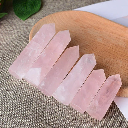 Rose Quartz Crystal Tower - Mystical Rose Gems