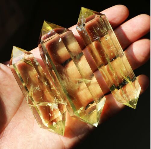 Six-Sided Citrine Double Terminated Point Wand - Mystical Rose Gems