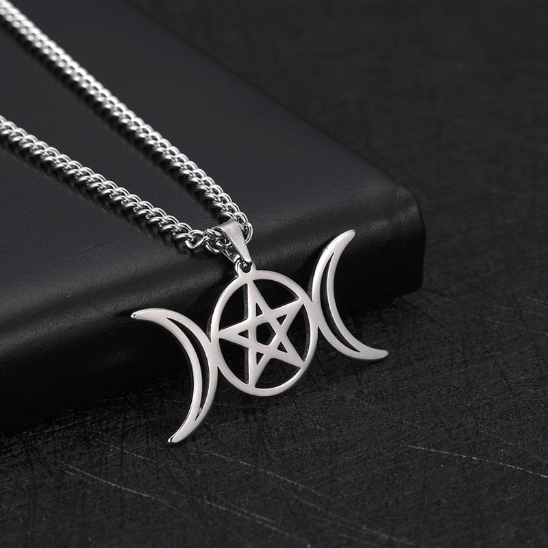 Amazon.com: 925 Sterling Silver Triple Moon Goddess Necklace Dog Hecate  Amulet Pendant vintage Triple Goddess Jewelry Personality Gift : Clothing,  Shoes & Jewelry