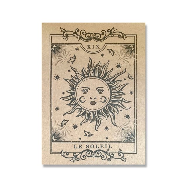 Sun or The Moon Tarot Card Posters - Mystical Rose Gems