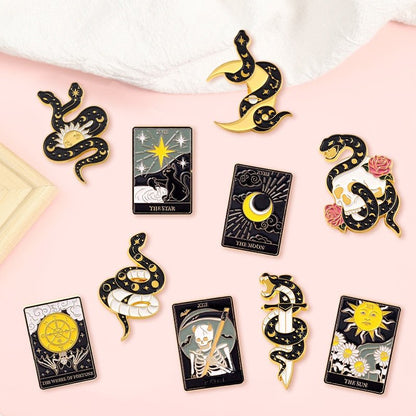 Tarot and snake pins - Mystical Rose Gems