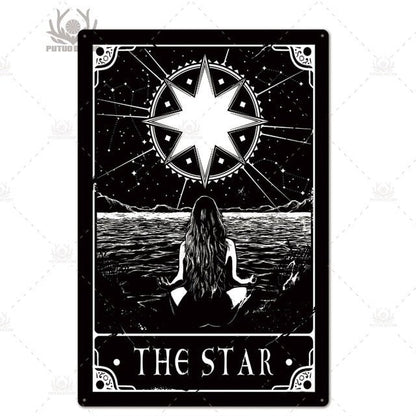 Tarot Metal Poster Signs - Mystical Rose Gems