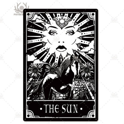 Tarot Metal Poster Signs - Mystical Rose Gems