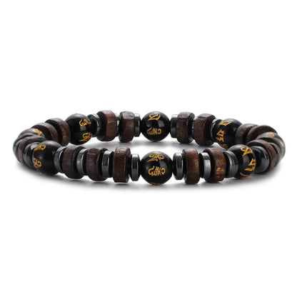 Tibetan Buddha Meditation Wood Bracelets - Mystical Rose Gems