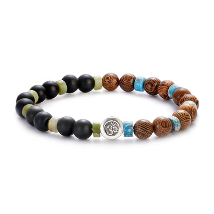 Tibetan Buddha Meditation Wood Bracelets - Mystical Rose Gems