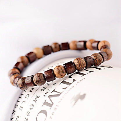 Tibetan Buddha Meditation Wood Bracelets - Mystical Rose Gems