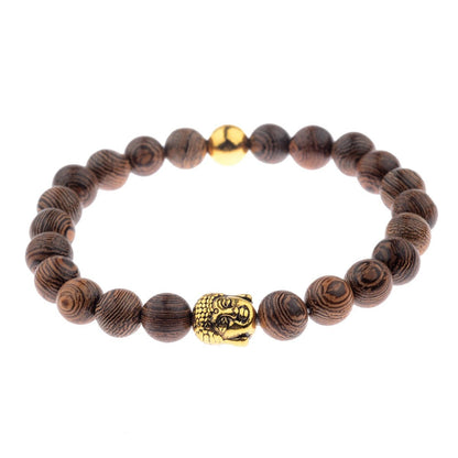 Tibetan Buddha Meditation Wood Bracelets - Mystical Rose Gems