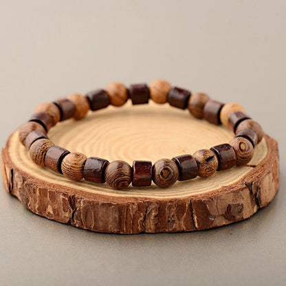 Tibetan Buddha Meditation Wood Bracelets - Mystical Rose Gems