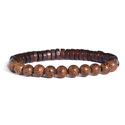 Tibetan Buddha Meditation Wood Bracelets - Mystical Rose Gems