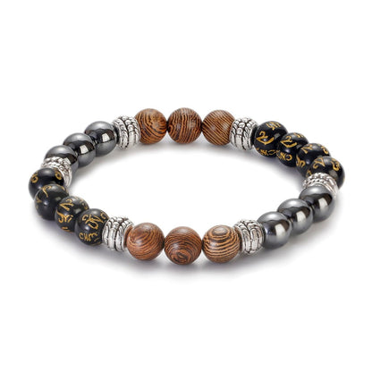 Tibetan Buddha Meditation Wood Bracelets - Mystical Rose Gems