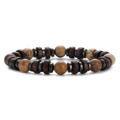 Tibetan Buddha Meditation Wood Bracelets - Mystical Rose Gems