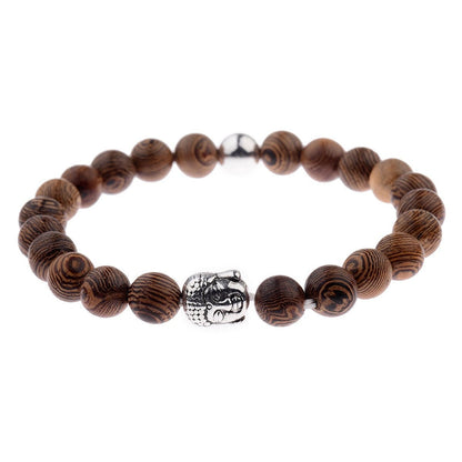 Tibetan Buddha Meditation Wood Bracelets - Mystical Rose Gems