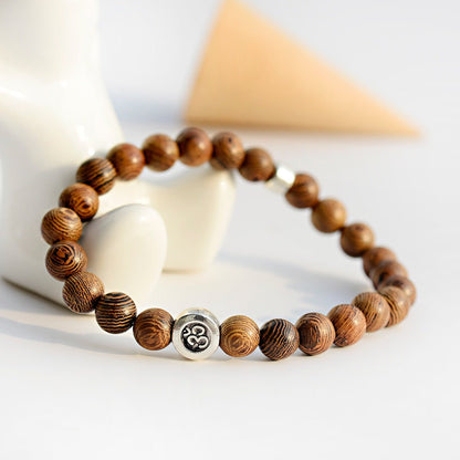 Tibetan Buddha Meditation Wood Bracelets - Mystical Rose Gems