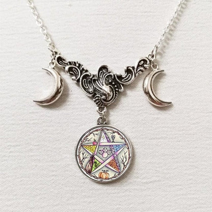 Triple Moon Goddess Necklace - Mystical Rose Gems