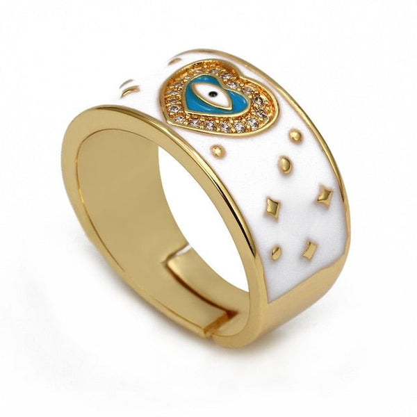 Turkish Evil Eye Rings - Adjustable! - Mystical Rose Gems