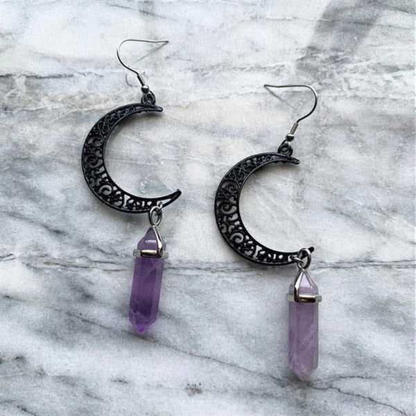 Various Moon-Themed Earrings - Mystical Rose Gems
