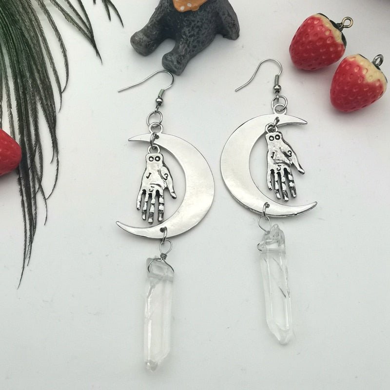 Various Silver Moon Earrings - Mystical Rose Gems