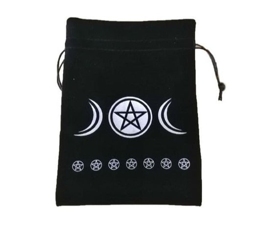 Velvet Moon Phase Tarot Card Storage Bags - Mystical Rose Gems