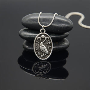 Wicca Triple Moon Goddess with Raven - Mystical Rose Gems