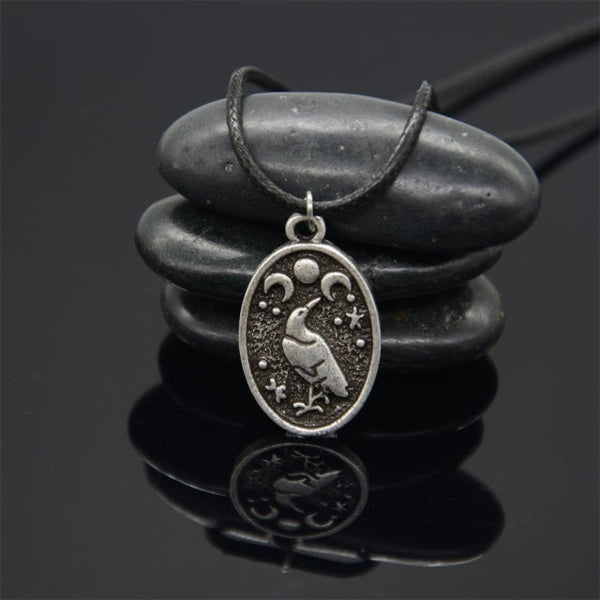 Wicca Triple Moon Goddess with Raven - Mystical Rose Gems