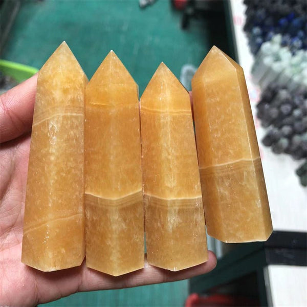 Yellow Calcite Crystal Tower - Mystical Rose Gems